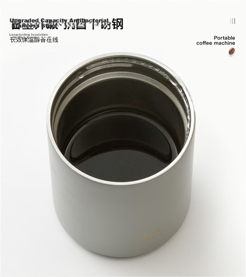 BRUNO Coffee Maker Small Portable Coffee Cup Grinder Hand Drip Insulated Coffee Grinder Office Travel Outdoor Housewarming Gift Ivory White 18