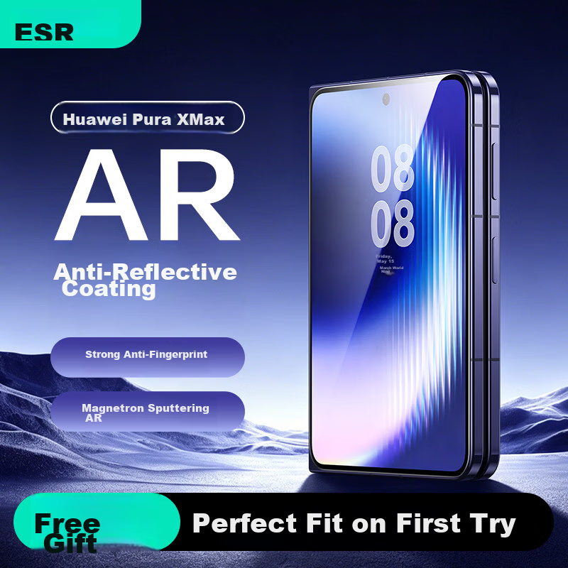 ESR AR Magnetron Sputtering Tempered Glass Screen Protector for Huawei PuraXmax Puraxmax Collector's Edition, HD Anti-Reflection, Anti-Glare, Anti-Fingerprint, Drop-Proof, Explosion-Proof Film