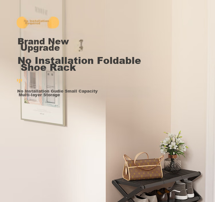 Anerya Foldable Shoe Rack No-Installation Simple Home Entryway Multi-Layer Small Space Storage Organizer 3-Tier 1