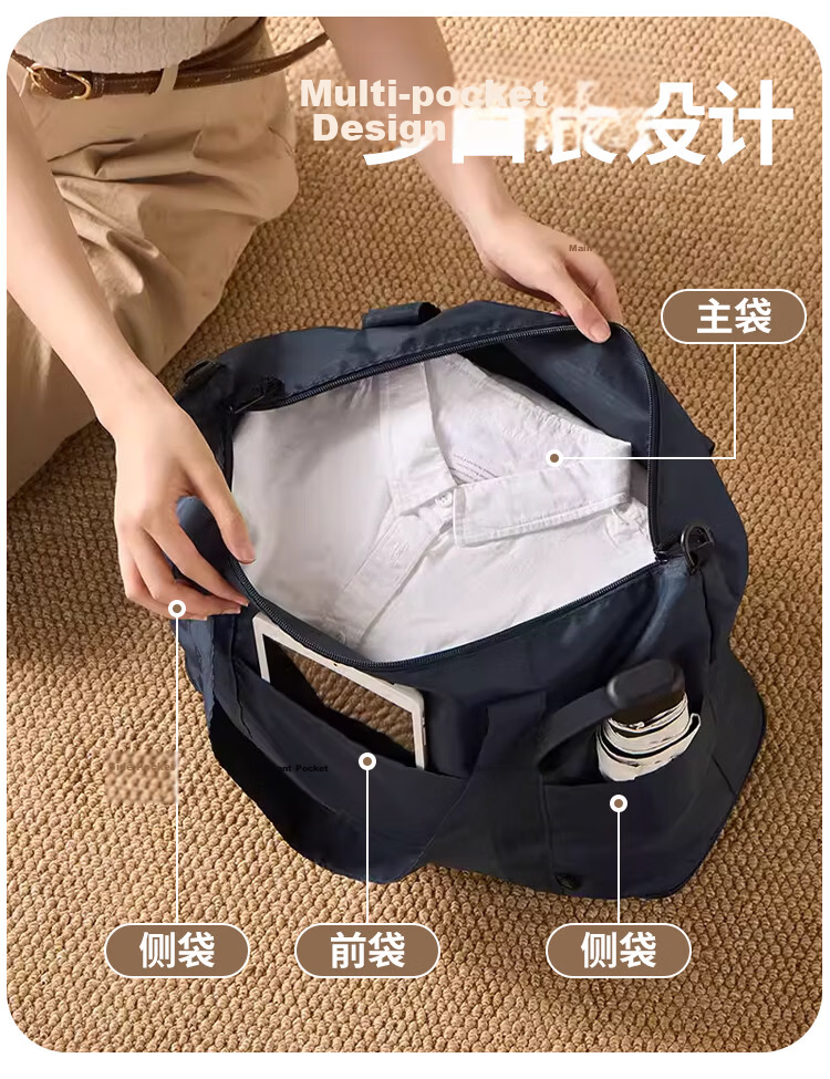 Banjeni Large Capacity Travel Bag Unisex Foldable Luggage Sleeve Maternity Storage Gym Handheld Crossbody Bag 6