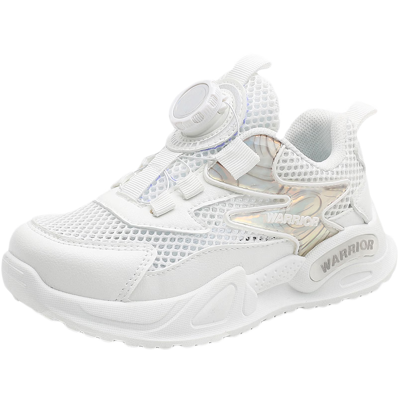 Warrior Summer Kids Mesh Breathable Running Shoes Campus White Sneakers WZ(CL)-2275 33 White
