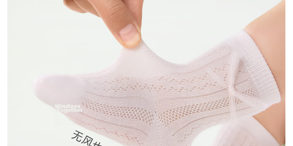 Betis Children's Socks 3-5 Years Summer Thin Breathable Girls Mid-Calf Socks Lace Solid Color Cute Princess Dance Socks 17