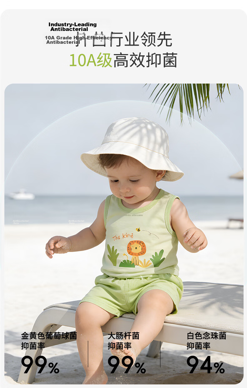 Tonglian Chuxin Baby Vest 3-Pack Summer Bamboo Cotton Sleeveless Thin Outerwear Infant Toddler Girls Children's Top 3