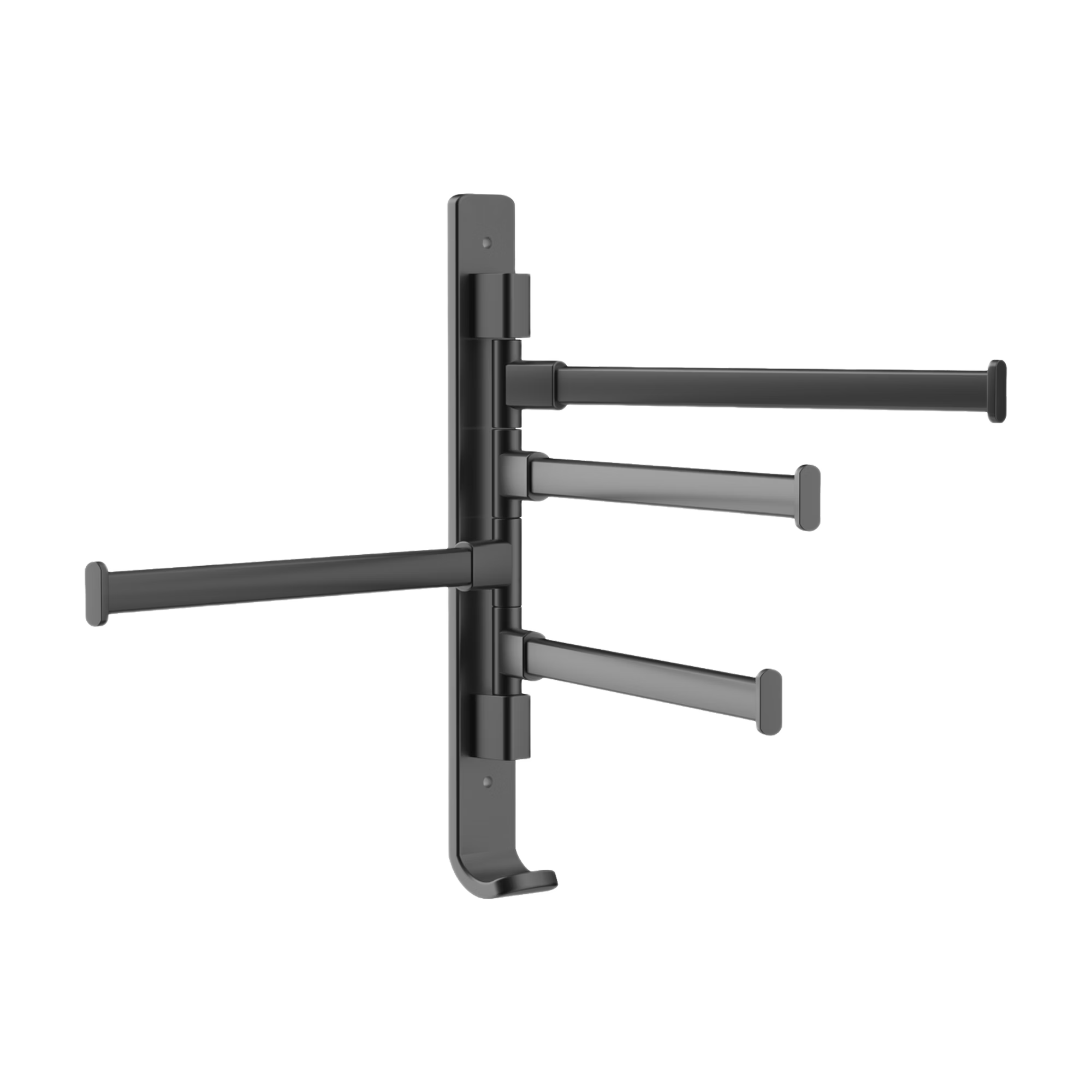 JD Original Anti-Gravity Series Space Aluminum Rotating Towel Rack, 4 Bars, No Drilling Required, for Drying Towels, Bathroom Storage Shelf