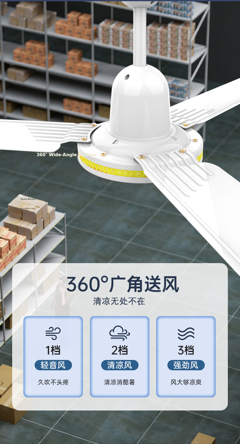 Far East 56-Inch Industrial Ceiling Fan Commercial Roof Mount Factory Workshop AC5604 7