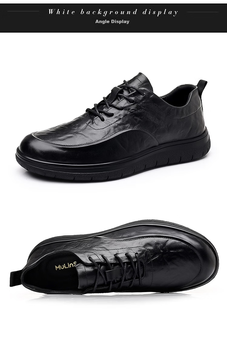 Mulinsen First Layer Cowhide Men's Shoes New British Style Genuine Leather Business Casual Commuter Derby Shoes 20