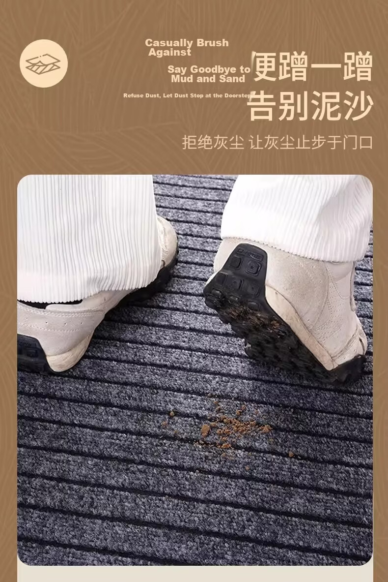 Luoyoute Entrance Floor Mat Water Absorbent Non-Slip Doorway Striped Doormat Home Cuttable Kitchen Stairway Hallway Rug 7