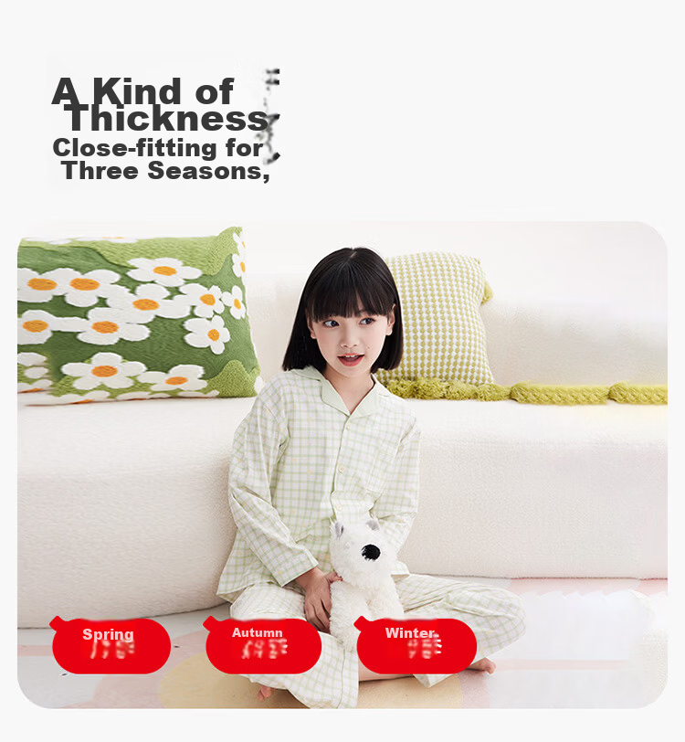 Hodo Kids Spring Autumn Antibacterial Long Sleeve Pajama Set Cute Cartoon Children's Homewear Striped Dachshund 150 9