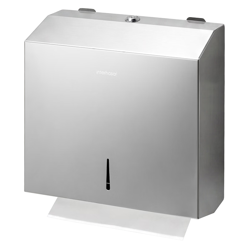 Interhasa! E218 Wall-Mounted Hand Towel Dispenser, 304 Stainless Steel Bathroom Tissue Box, Toilet Paper Holder, No Drilling Required