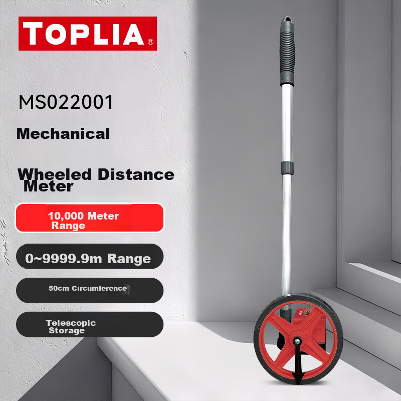 TOPLIA Wheeled Distance Measuring Wheel Push-Type Mechanical Measuring Wheel Retractable Handle Outdoor Rolling Wheel MS022001