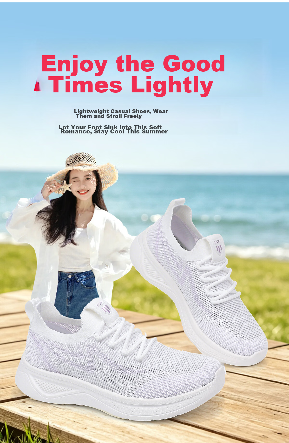 BURUIJING Summer Women's Old Beijing Cloth Shoes Mesh Breathable Mom Shoes Sports Casual Shoes 68877 Pink Size 40 3