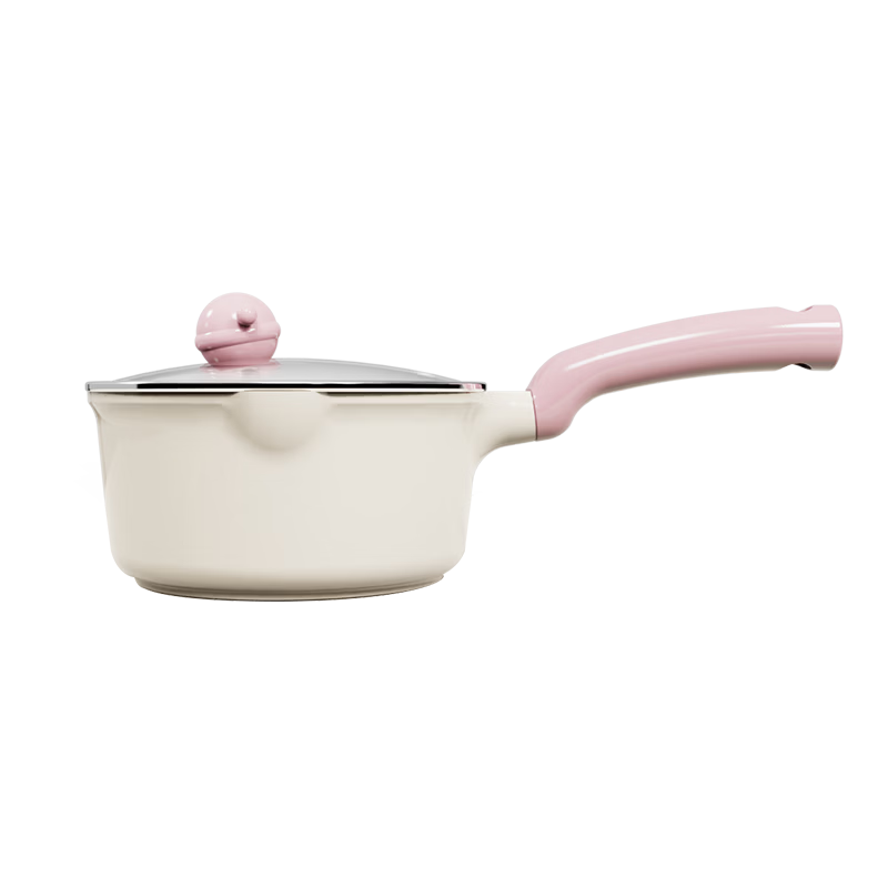 Bear Titanium Ceramic Non-Stick Milk Pot Baby Food Pot Healthy Coating Soup Pot 18cm Stove Compatible