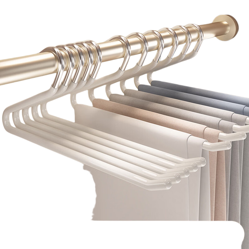 Baoshi Non-Slip Hanger, Seamless Pants Hangers for Closet Storage, 10-Pack PVC Pants Hangers, Anti-Slip Trouser Hangers, Specialized Clothes Hangers for Hanging Pants, Invisible And Non-Protruding