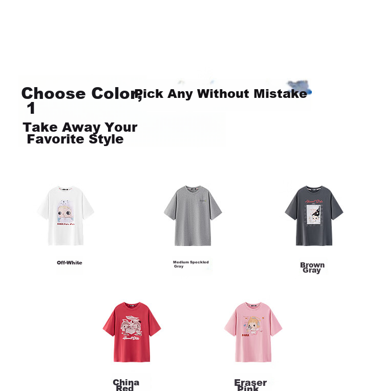 Semir Mall Same Style | Ahaa Women's Short-Sleeve T-Shirt, Summer 2026, Extra Loose Fit, Hand-Drawn Print, Pure Cotton Top, 101526100002 36