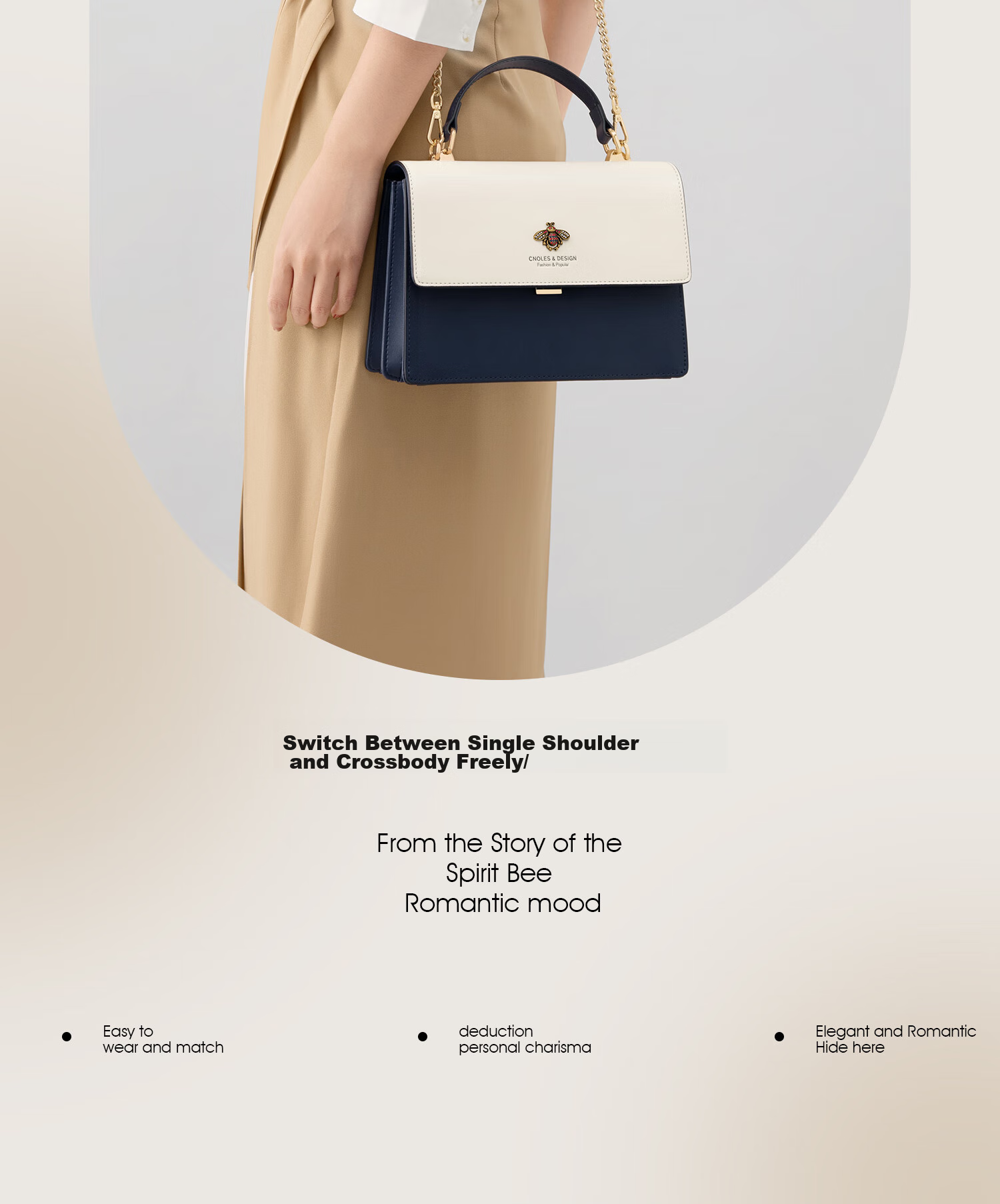 Cnoles Women's Handbag, Luxury Small Crossbody Tote Bag, High-End Practical Gift for Girlfriend on Valentine's Day 7