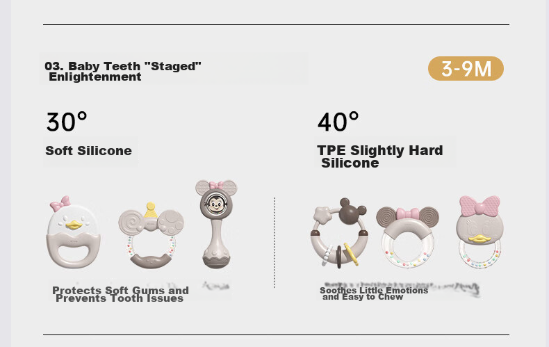 Disney Newborn Welcome Gift Set Baby Gift Box Infant Gift Full Moon Gift Teether Rattle 12