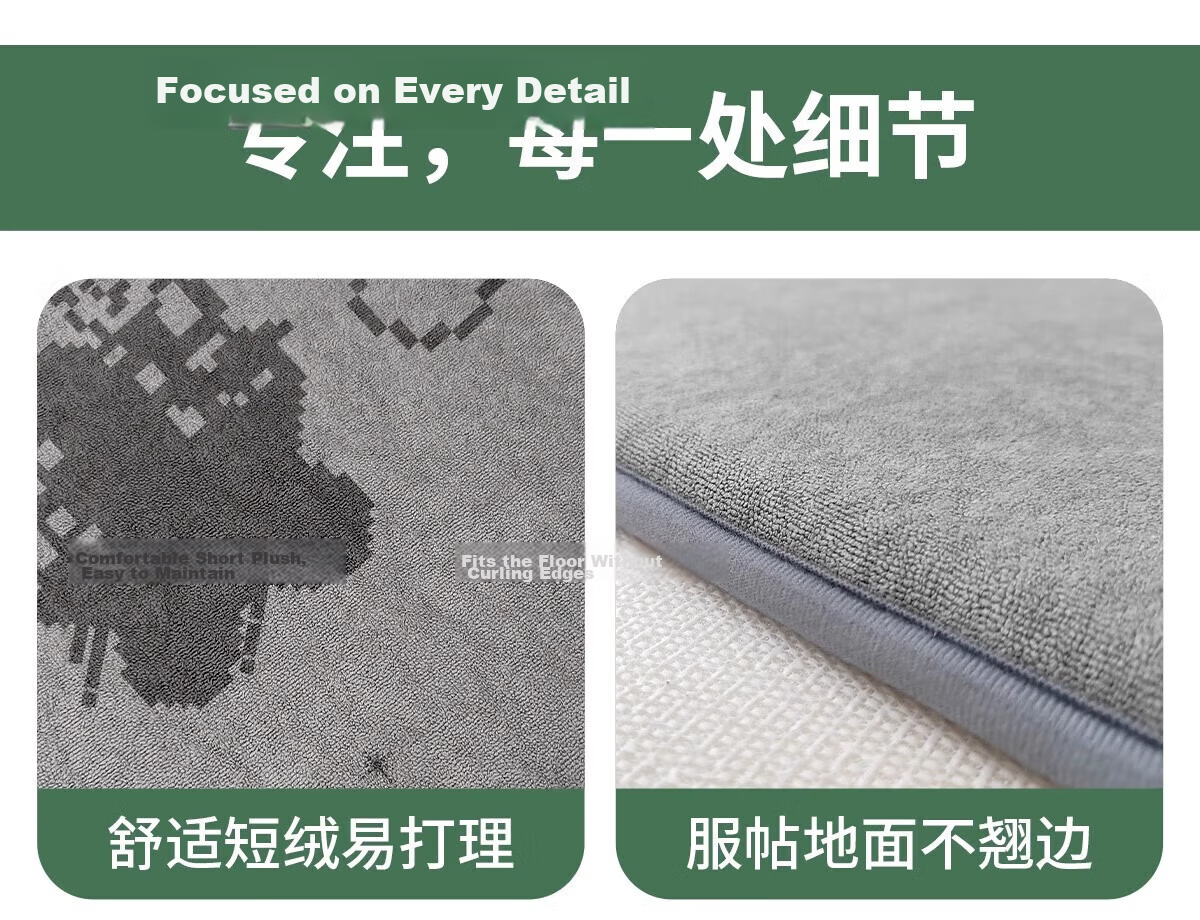 Aijiepu Bathroom Mat Absorbent Non-Slip Bath Mat Toilet Door Mat Quick-Dry Entrance Floor Mat 60*90cm 10
