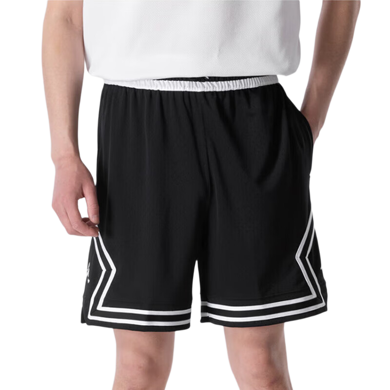 Jordan Men's Air Jordan, Breathable Mesh, Dri-FIT Quick-Dry, Knee-Length Shorts, Sports Shorts HF9911-010 Black And White M
