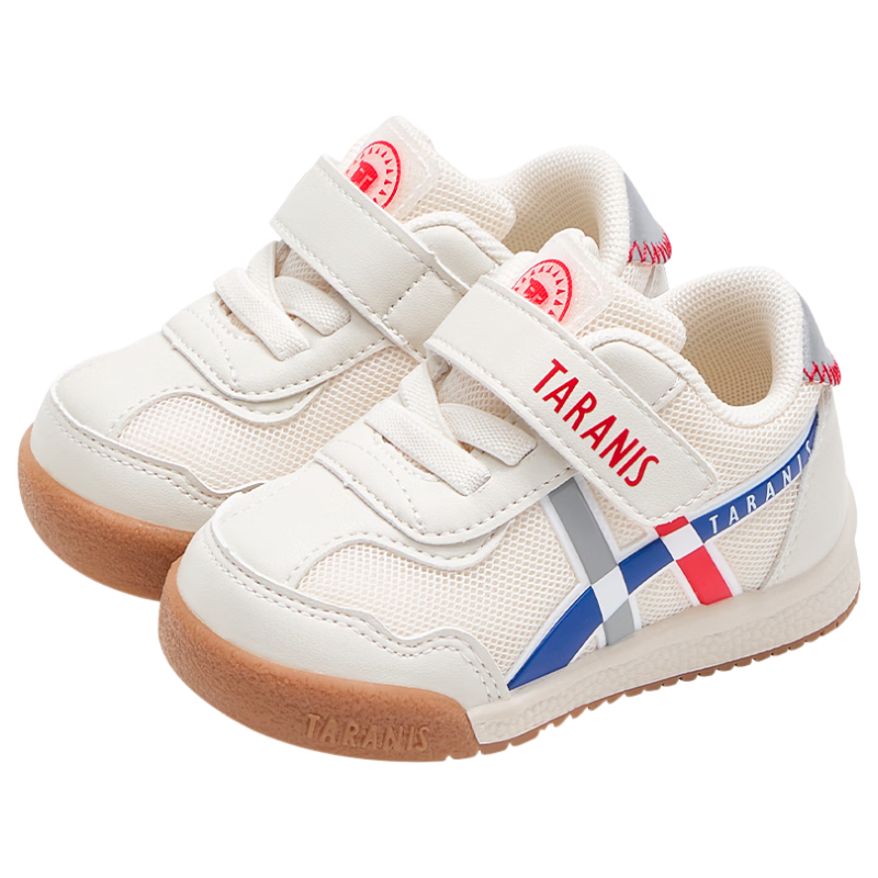 TARANIS Spring Toddler Shoes Boys Baby Shoes Girls Infant Breathable Soft Sole Functional Shoes Off-White Size 18