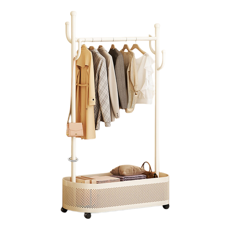 MUYA Floor Standing Clothes Rack Bedroom Hanger Home Indoor Luxury Clothes Drying and Storage Rack Simple Coat Rack