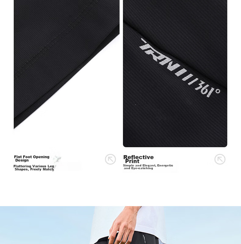 361° Men's Spring Summer Sun Protection Outdoor Sports Casual Loose Cooling Heat Shield U-Shaped Pants 652614707-1 19
