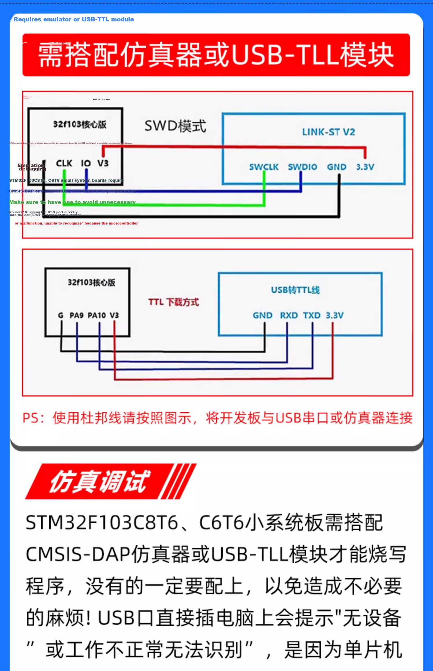 Wondy STM32F103C8T6 Core Board Development Board Mini System Board/APM32 System Board with SWD Interface and Pin Header STM32F103C6T6 Core Board Includes Pin Header Unassembled 4
