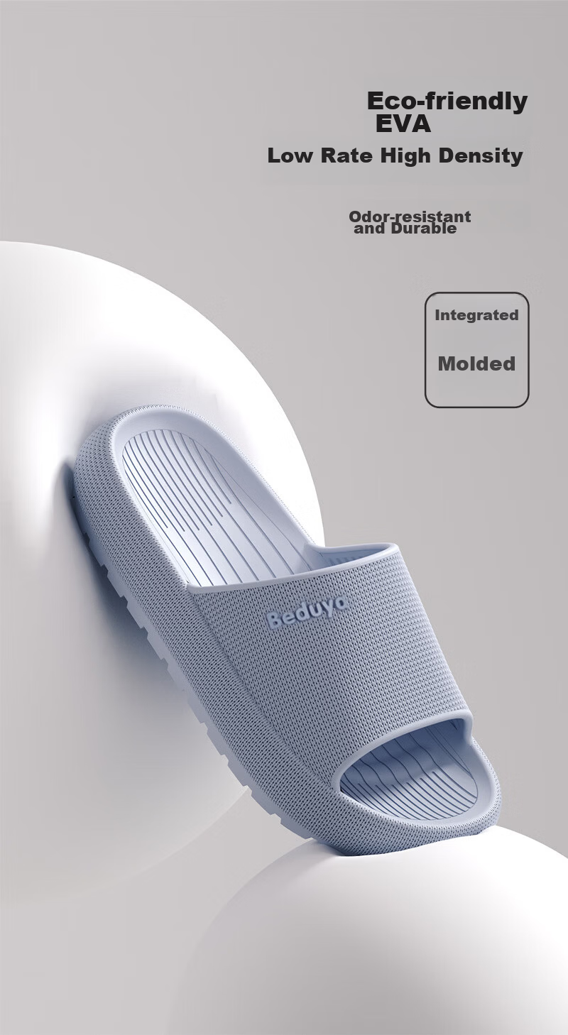 Beiduo Yang Men's Thick-Soled Slippers Summer Indoor Home Couple Bathroom Non-Slip Soft Feeling Cool Slippers White Size 42-43 4