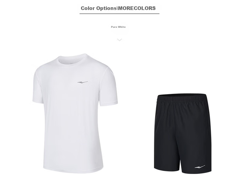 ERKE Summer New Sports Set Short Sleeve and Shorts (2 Pieces) Ice Cool Quick-Dry Moisture-Wicking Outdoor Casual Wear 15