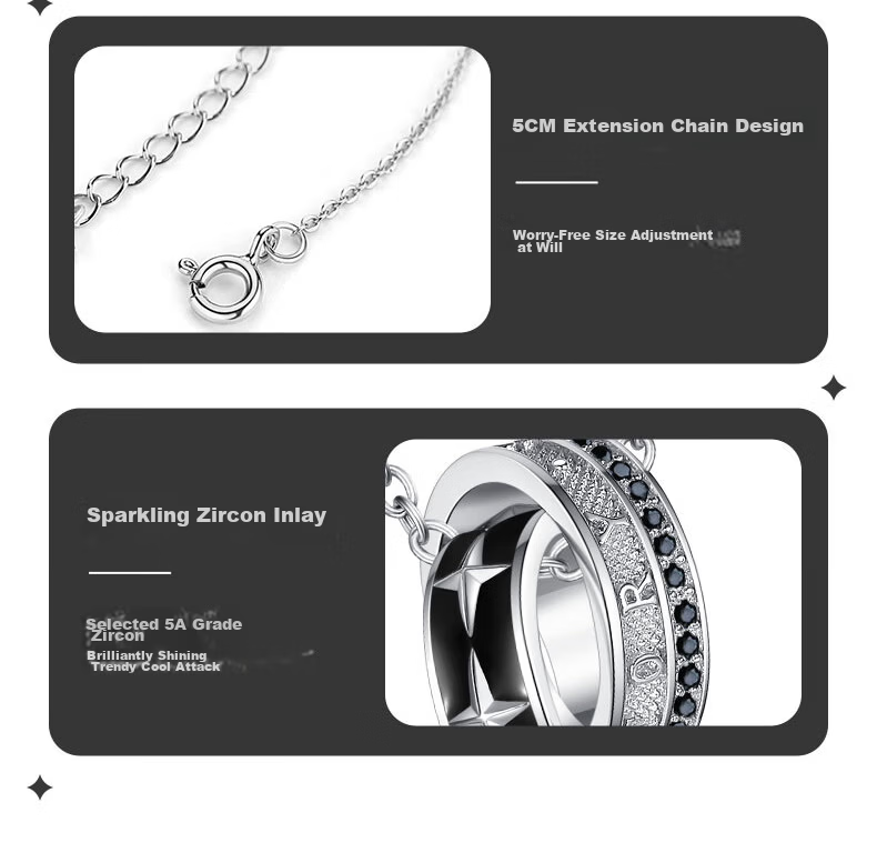 Yinqianhui Men's Necklace Pendant Clavicle Chain Luxury Light 2026 New Qixi Valentine's Day Gift for Boyfriend 12