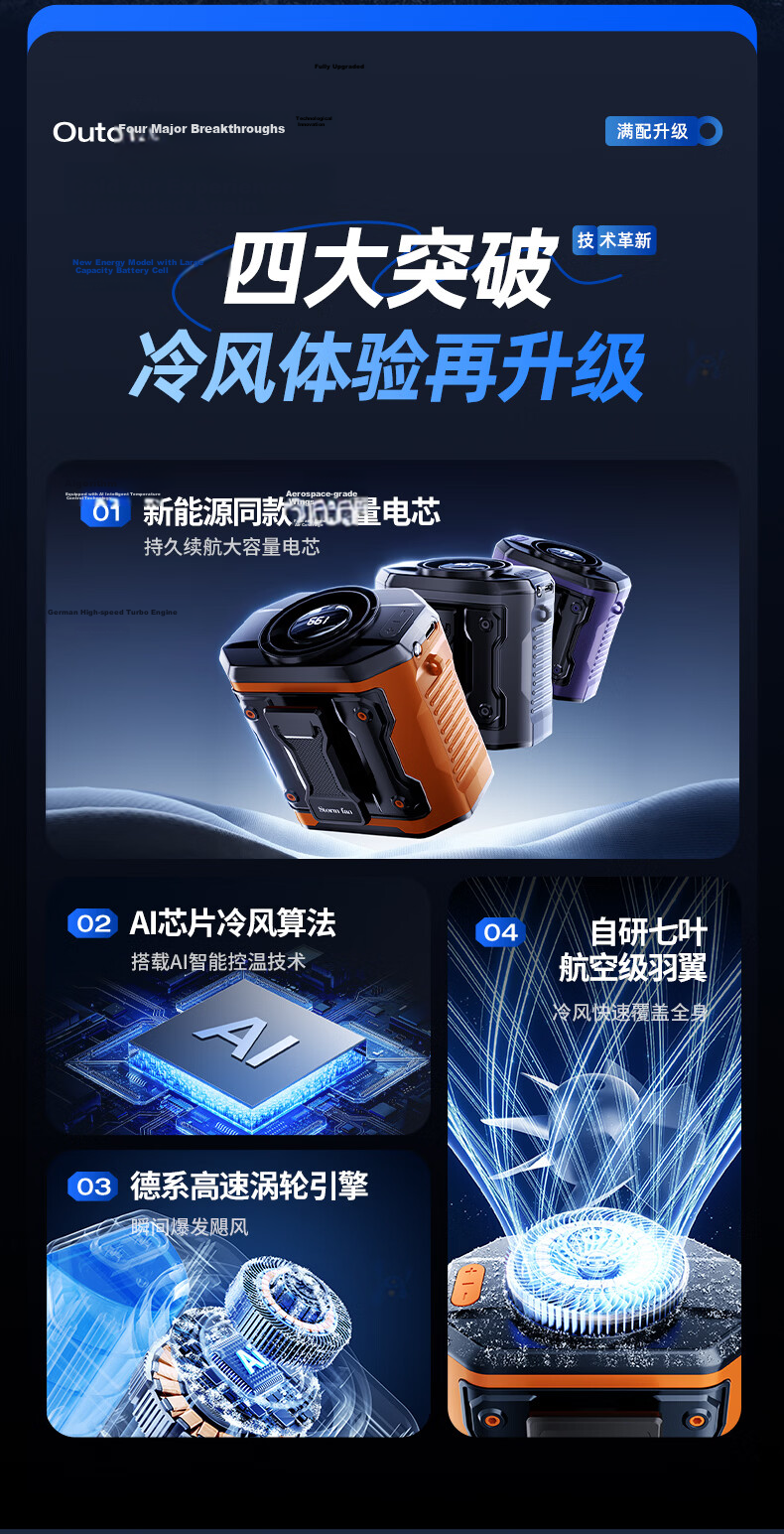 Portable Waist Hanging Dog Fan Personal Cooling Device Small Fan Outdoor Construction Work High Power Long Battery Life Rechargeable Clip-On Waist Neck Hanging Air Conditioner Fan 6
