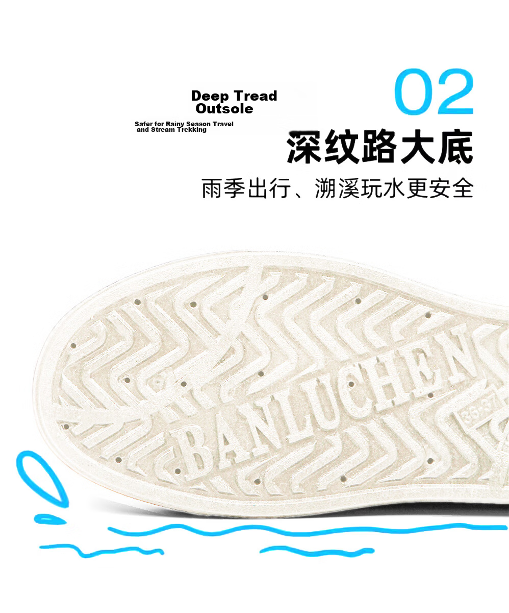 FOOTOPPO Women's Clog Water Shoes Shallow Waterproof Rain Shoes Fashion Breathable Beach Sandals Soft Sole Non-Slip Creek Shoes 5