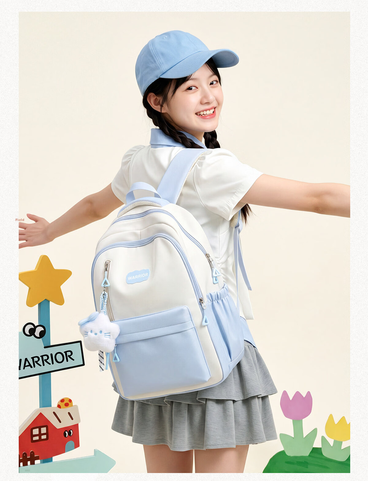 Warrior Women's Backpack 2026 New Style High School Student Fashion Lightweight Large Capacity Travel College Laptop Bag 16