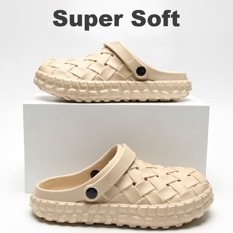 CARTELO Summer Men's Outdoor Non-Slip Thick Sole Breathable Toe-Covered Clog Sandals RZ01 Khaki Size 44-45 6