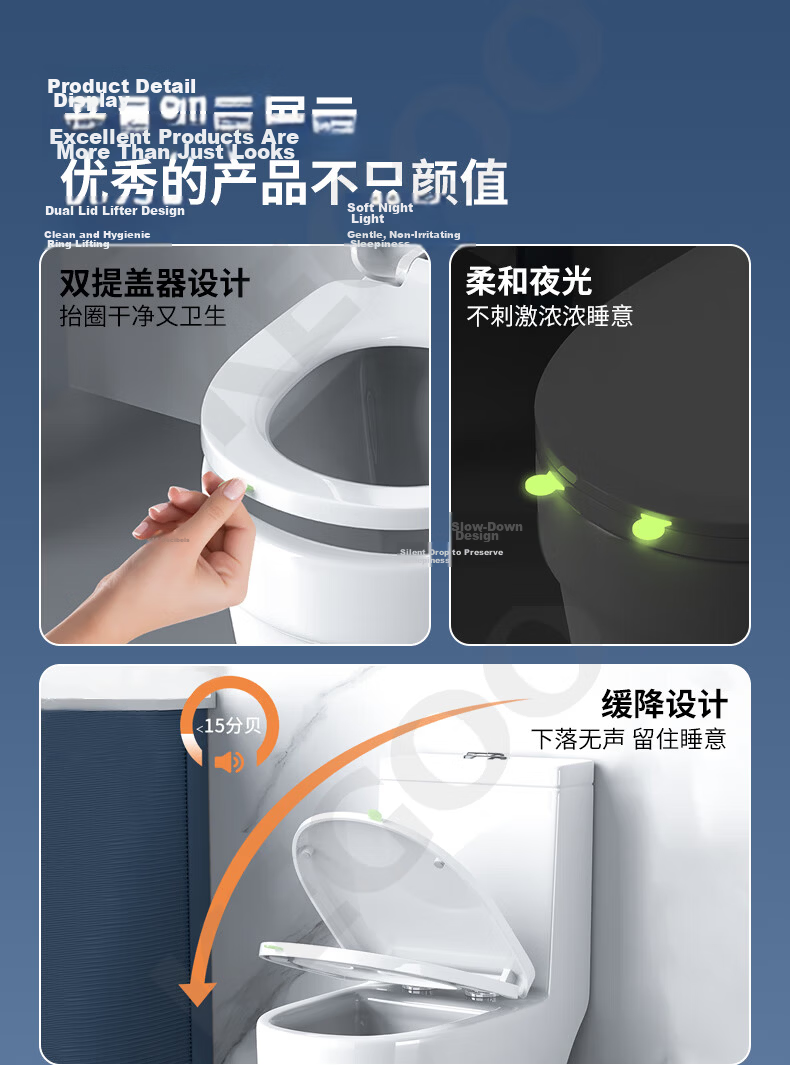 KEGOO Thickened Universal V-Shaped Toilet Seat Cover for Home Old-Style Commode Slow-Closing Cushion Ring Large Footrest Cover K7023 6