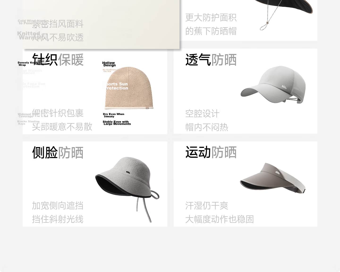 Beneunder Women's Duckbill Baseball Cap Fashion Large Brim Full Face Sunshade Men's Sun Protection Hat 3