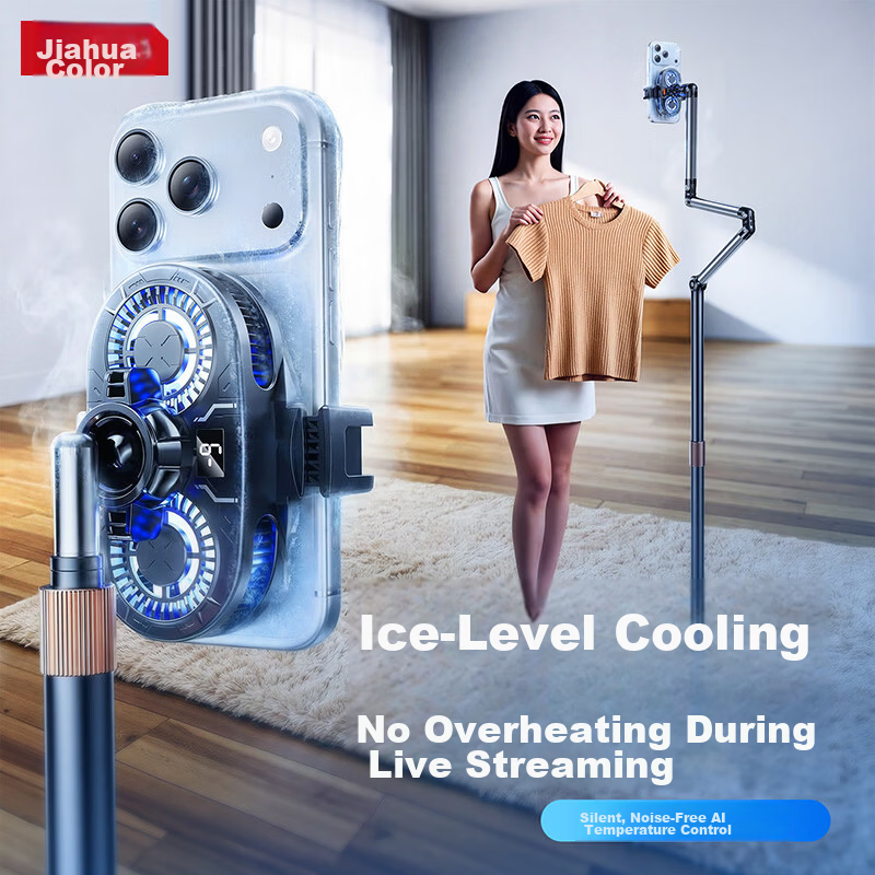 JIAHUACAI AI Dual-Core Temperature Control Mobile Phone Cooler Semiconductor Cooling Device Silent Fan Ice Clip Gaming King PUBG Accessory