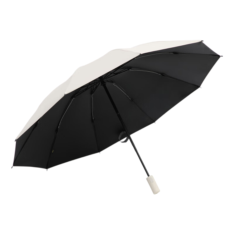 Tiantangshan Fully Automatic Sun Umbrella, Tri-Fold, 10-Rib Reinforced, One-Button Open/Close, Jinglan Reverse UV Protection, Suitable for Sunny And Rainy Days, Moonlight White
