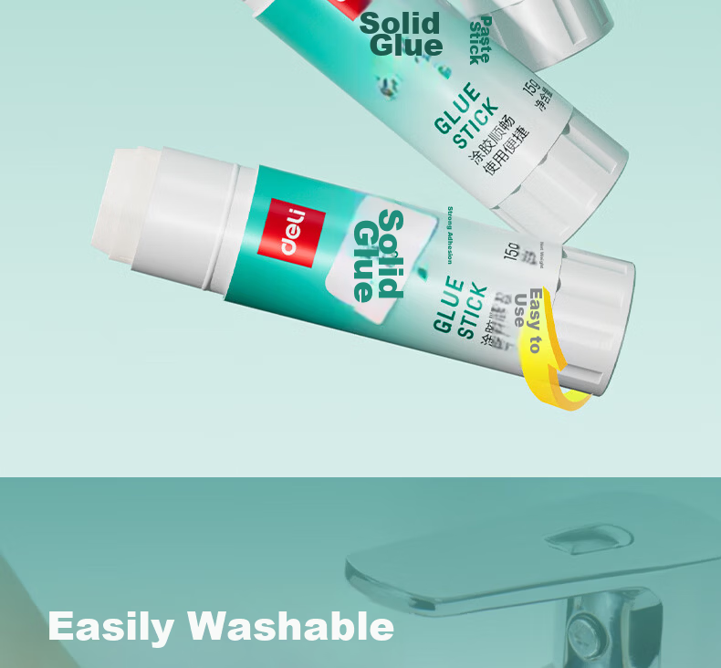 Deli 15g High Viscosity PVP Solid Glue Stick, Formaldehyde-Free, Quick-Drying, Durable, Strong Adhesive, Student Stationery, 12-Pack, Office Supplies 9