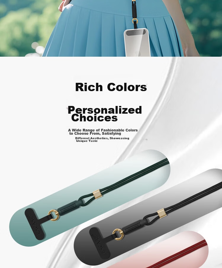 ESCASE Perfumed Phone Lanyard Crossbody Neck Strap Dopamine High-End Retractable Adjustable Anti-Lost for Huawei Mate 80 Apple 17 Pro Long White 14