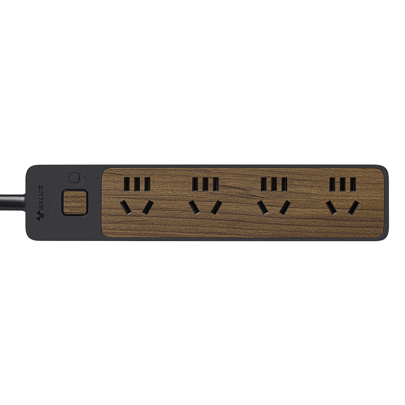BULL Power Strip/Extension Cord/Surge Protector/Power Bar/Outlet Strip/Power Board/Extension Board, 8 Outlets with Master Switch, 1.8 Meters, Black Wood Grain, GN-R1440