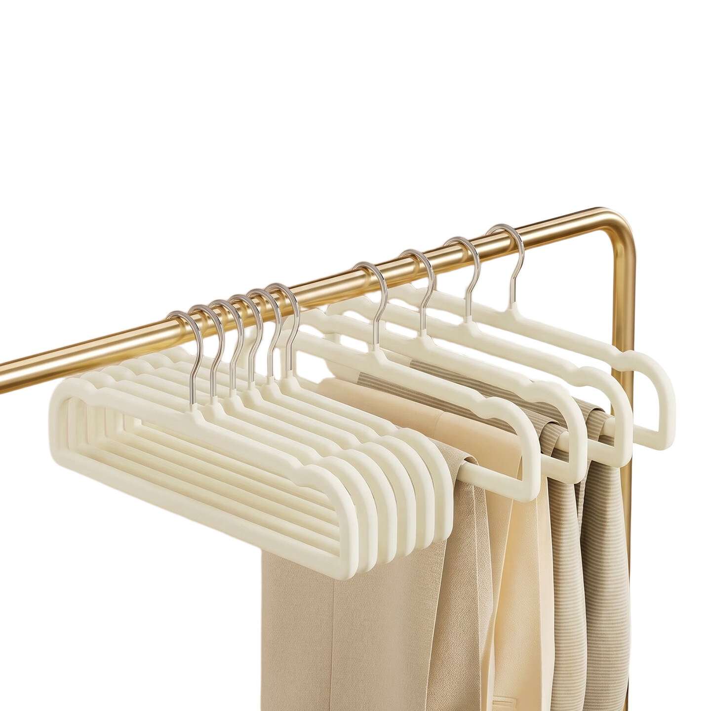 JEKO&JEKO Flocked Non-Slip Multi-Functional Pants Hanger Clip for Home Storage