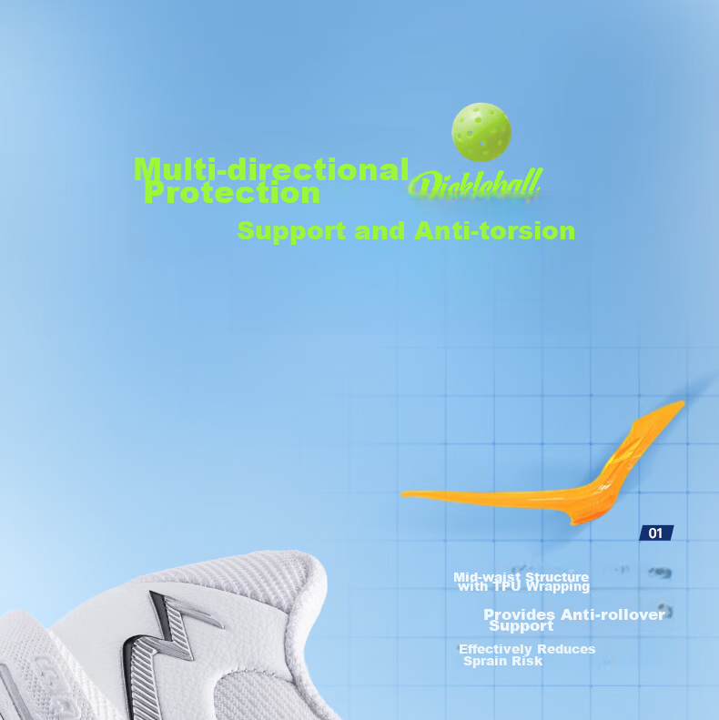 361° Sai Dian Pickleball Shoes Men's Sports Shoes Summer New Professional Training Shoes Cushioning Rebound 672624403-1 24