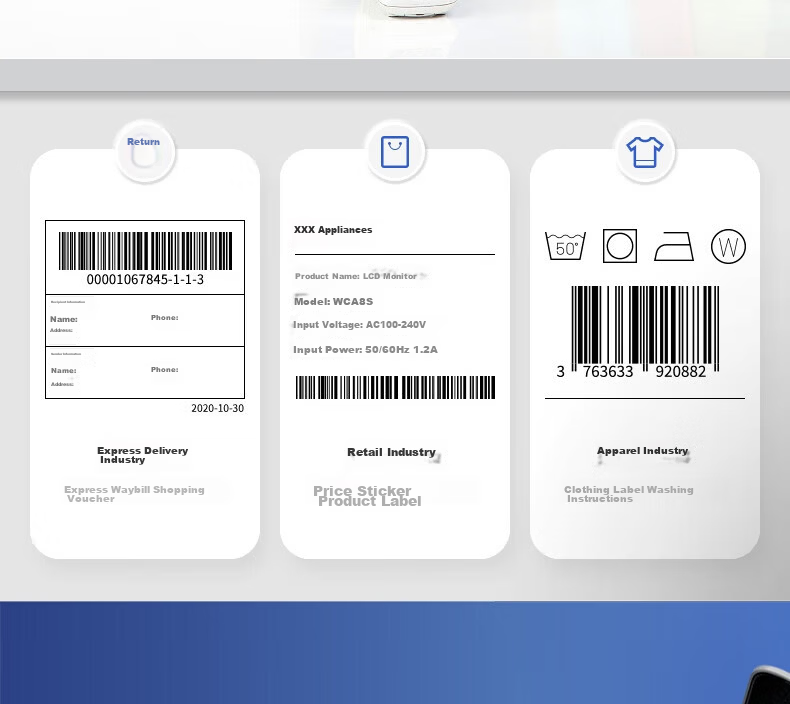 Deli DL-888D(NEW) Thermal Label Printer Commercial Office Adhesive Shipping Warehouse Logistics Label Fixed Asset USB Version 108mm 150mm/s 52