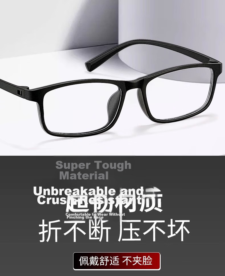 Jimmy Orange Men's Reading Glasses HD Glass Lenses Lightweight Fashion Scratch-Resistant Durable Presbyopia Glasses 200 Degree 7