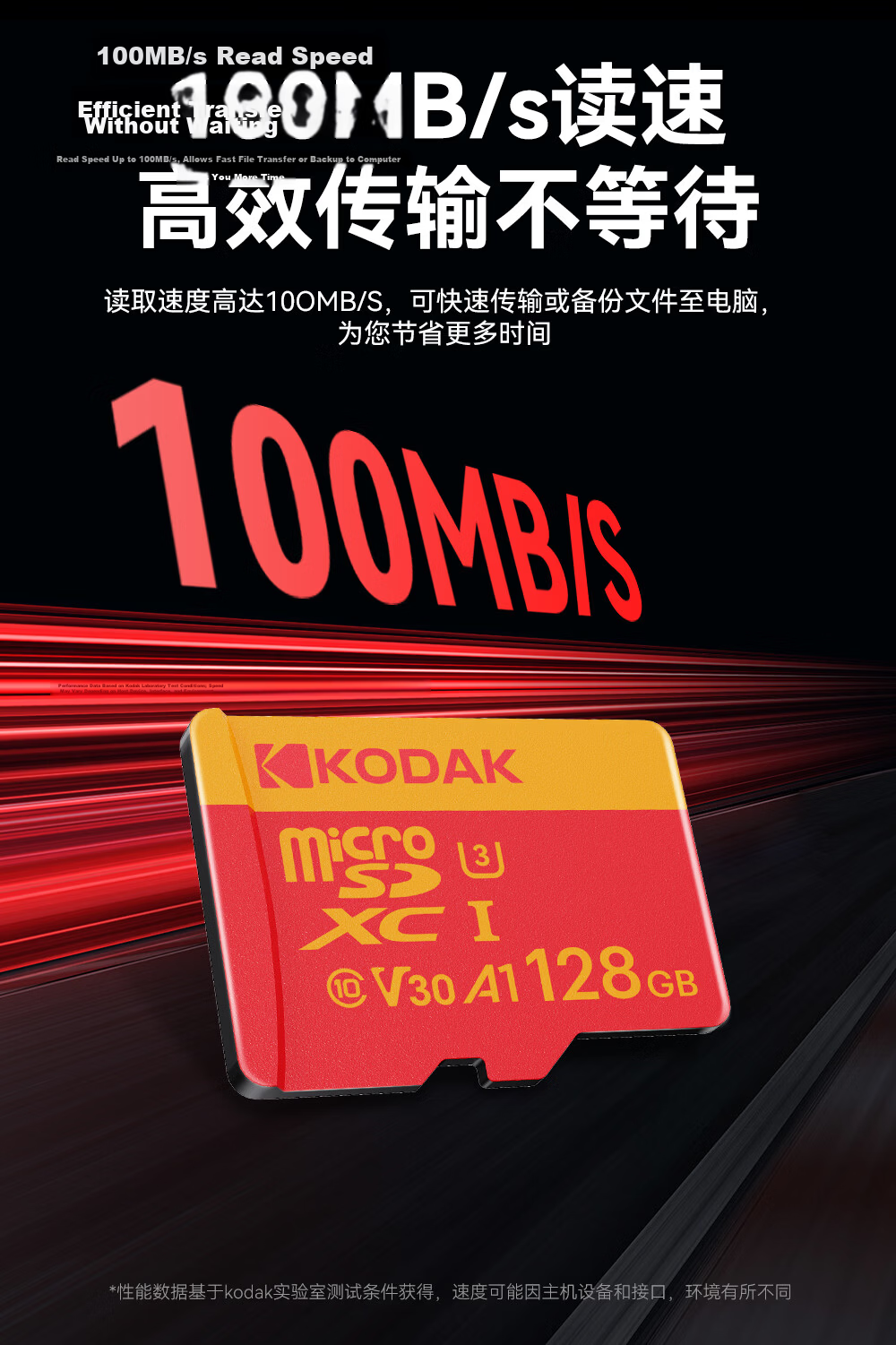 KODAK 1282GB TF (MicroSD) Memory Card A1 U3 V10 4K High Durability Dash Cam & Surveillance Camera Memory Card 100MB/s Read Speed 5