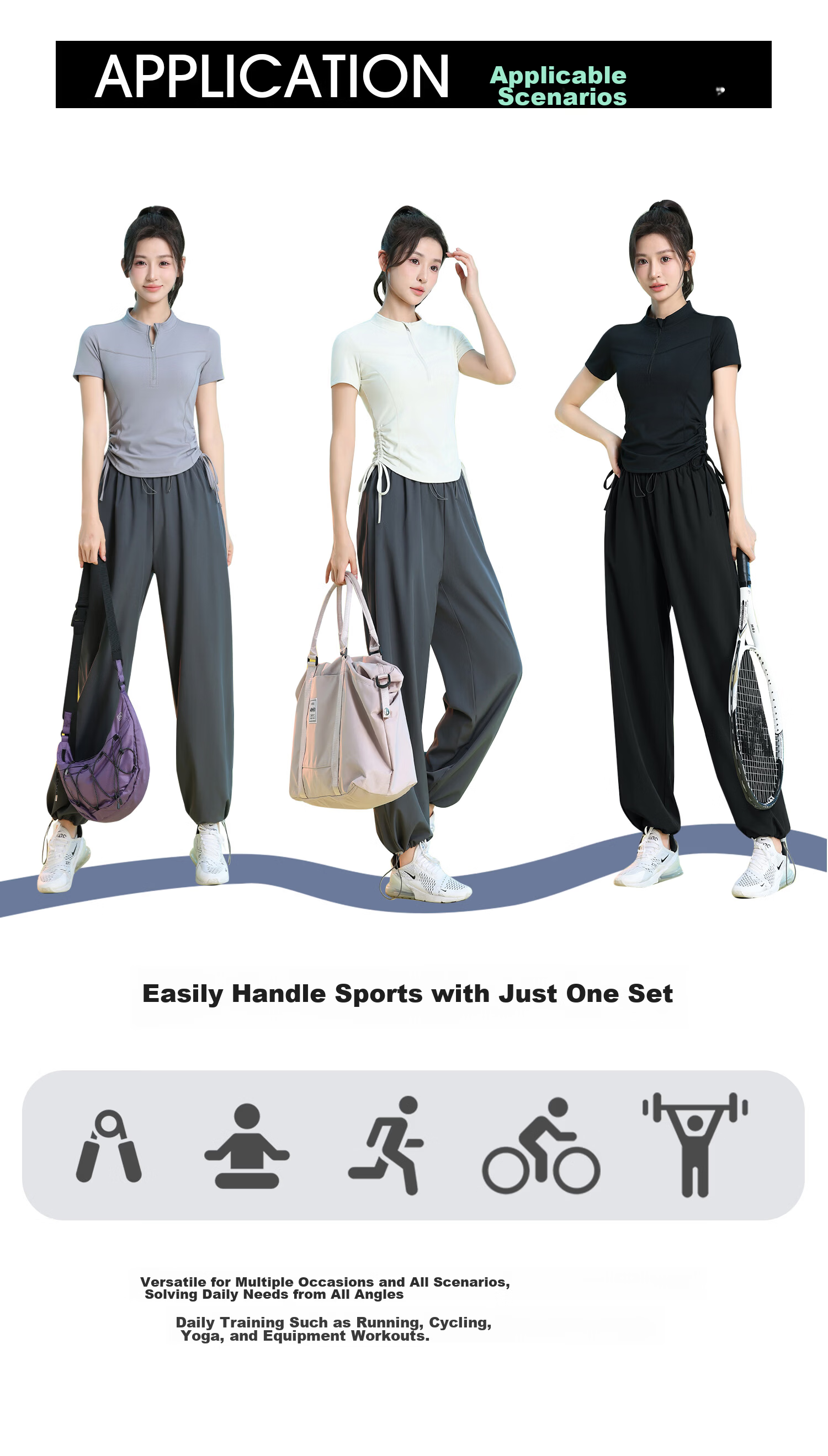 Baisirong Women's Tennis Basketball Short Sleeve Sports Set Running Training Fitness Jump Rope Dance Yoga Wear 4