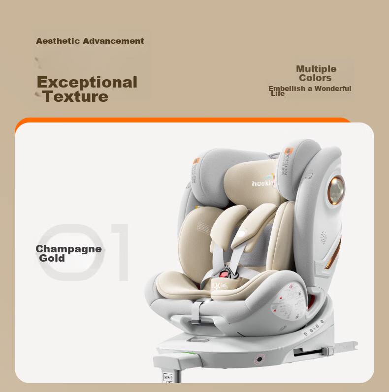 Heekin Zhichang H7 Child Safety Car Seat for 0-12 Years Old Infant Baby with Recline, Smart Ventilation and Heating 36