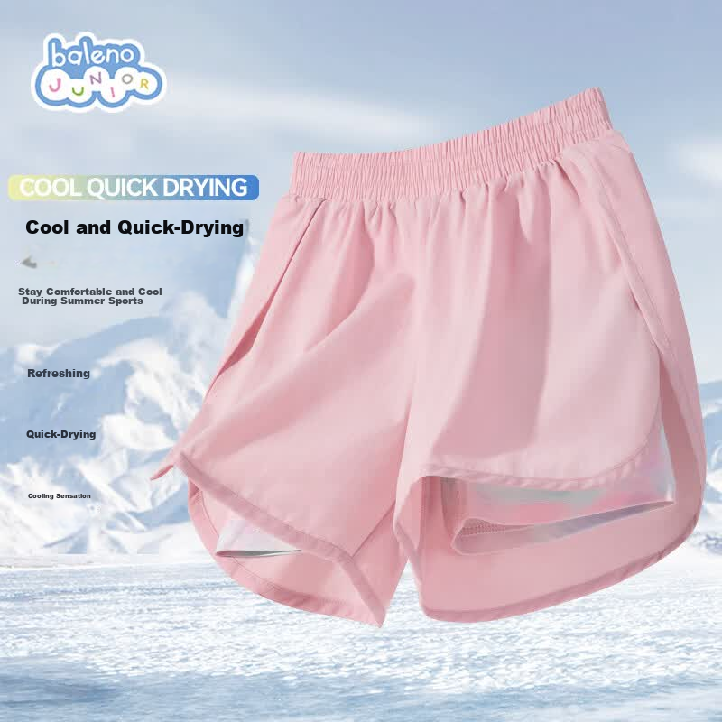 Baleno Girls Summer Shorts Kids Fashion Fake Two-Piece Loose Casual Thin Pants