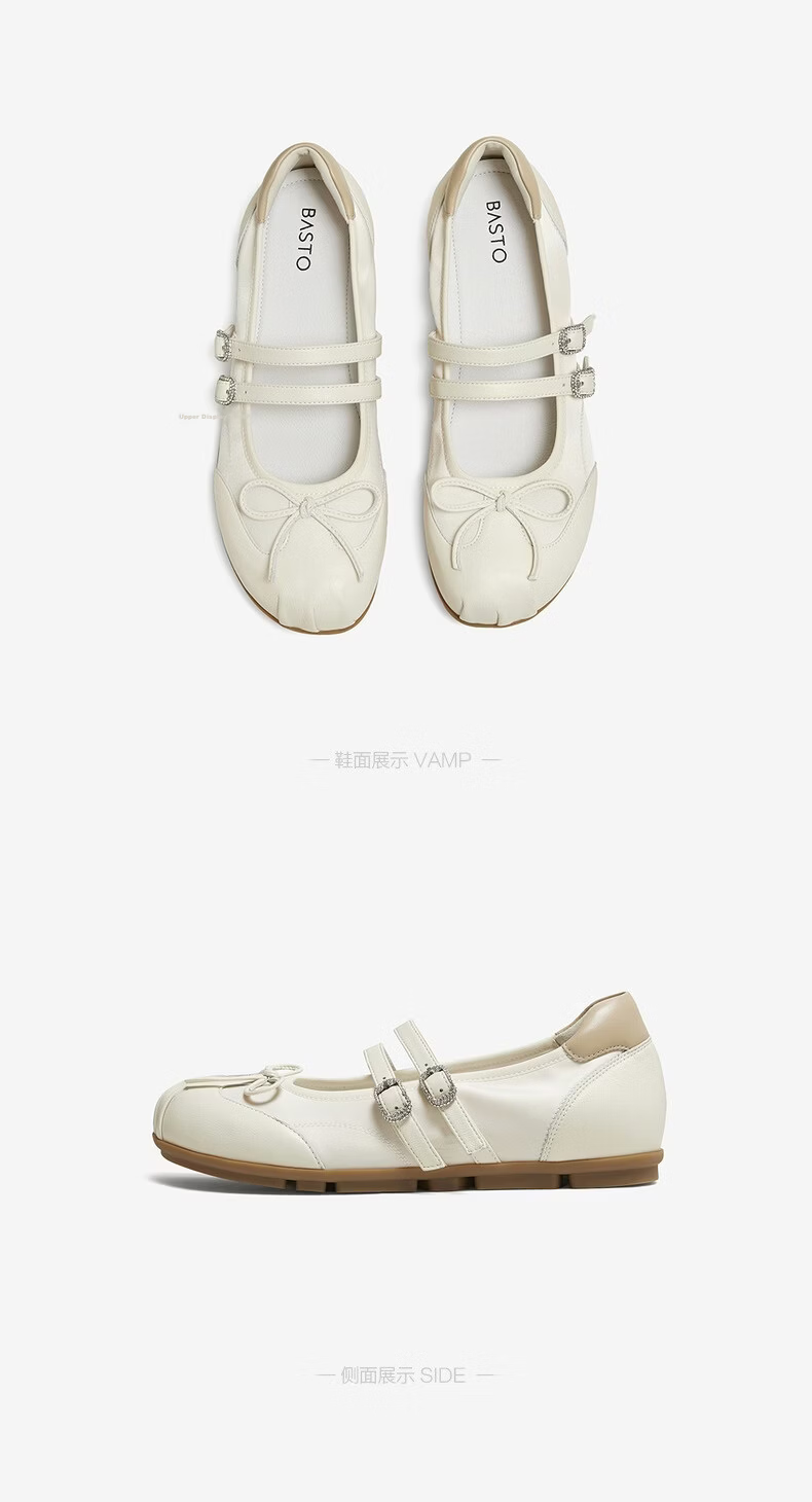 BASTO 26 Autumn Mall Lambskin Mary Jane Ballet Flats Women's Derby Flat Shoes SCR06CQ6 14