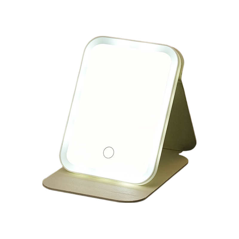 JEPPE LED Makeup Mirror with Light, Three-Color Portable Folding Vanity Mirror, Gift for Girlfriend, Fill Light
